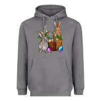 Storm Bunnys carrots eggs with basket Easter Heavyweight Hoodie - NancyCooperArtShop