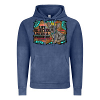 Vintage Denim life is better with a frenchie Vintage Hoodie - RanaPortraitStore
