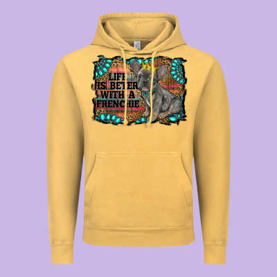 Life Is Better With A Frenchie Vintage Hoodie Designed By Ranaportraitstore