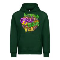 Forest Green Happy Mardi Gras y'all Urban Hoodie - NancyCooperArtShop
