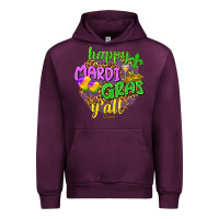 Mauve Wine Happy Mardi Gras y'all Urban Hoodie - NancyCooperArtShop