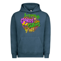 Pigment Midnight Navy Happy Mardi Gras y'all Urban Hoodie - NancyCooperArtShop