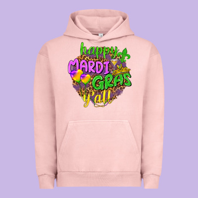 Happy Mardi Gras Y'all Urban Hoodie Designed By Nancycooperartshop
