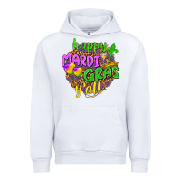 White Happy Mardi Gras y'all Urban Hoodie - NancyCooperArtShop