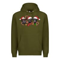 Army Green Christmas Black Angus Cows Premium Hoodie - LillyAllenDesigns