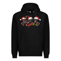 Black Christmas Black Angus Cows Premium Hoodie - LillyAllenDesigns