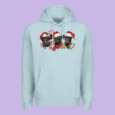 Christmas Black Angus Cows Premium Hoodie Designed By Lillyallendesigns