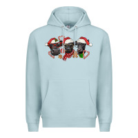 Blue Mist Christmas Black Angus Cows Premium Hoodie - LillyAllenDesigns