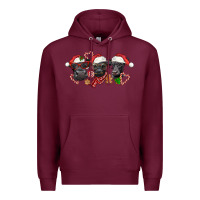 Burgundy Christmas Black Angus Cows Premium Hoodie - LillyAllenDesigns