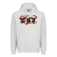 Dove Grey Christmas Black Angus Cows Premium Hoodie - LillyAllenDesigns