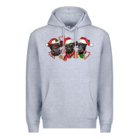 Heather Grey Christmas Black Angus Cows Premium Hoodie - LillyAllenDesigns