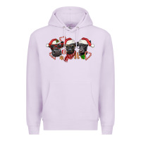 Lilac Christmas Black Angus Cows Premium Hoodie - LillyAllenDesigns