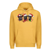 Mustard Christmas Black Angus Cows Premium Hoodie - LillyAllenDesigns