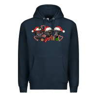 Navy Christmas Black Angus Cows Premium Hoodie - LillyAllenDesigns