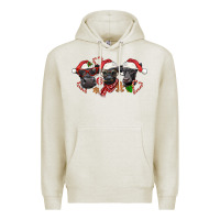 Oatmeal Heather Christmas Black Angus Cows Premium Hoodie - LillyAllenDesigns