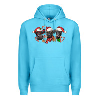 Ocean Blue Christmas Black Angus Cows Premium Hoodie - LillyAllenDesigns