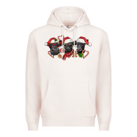 Pale Pink Christmas Black Angus Cows Premium Hoodie - LillyAllenDesigns