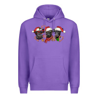 Purple Christmas Black Angus Cows Premium Hoodie - LillyAllenDesigns