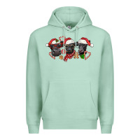Seafoam Christmas Black Angus Cows Premium Hoodie - LillyAllenDesigns