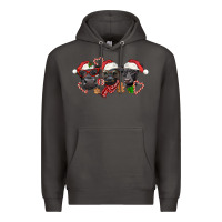 Smoke Christmas Black Angus Cows Premium Hoodie - LillyAllenDesigns
