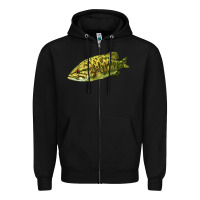Black Smallmouth Bass Fish Illustrations Zipper Hoodie - LillyAllenDesigns