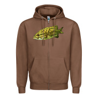 Chestnut Smallmouth Bass Fish Illustrations Zipper Hoodie - LillyAllenDesigns