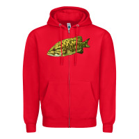 Red Smallmouth Bass Fish Illustrations Zipper Hoodie - LillyAllenDesigns