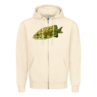 Sandshell Smallmouth Bass Fish Illustrations Zipper Hoodie - LillyAllenDesigns