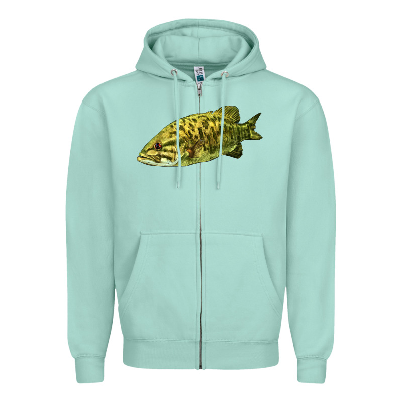 Smallmouth Bass Fish Illustrations Zipper Hoodie by LillyAllenDesigns | Teevron