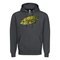 Smoke Smallmouth Bass Fish Illustrations Zipper Hoodie - LillyAllenDesigns