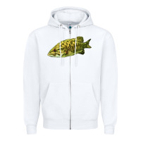 White Smallmouth Bass Fish Illustrations Zipper Hoodie - LillyAllenDesigns