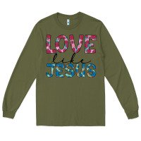 Army Green love like jesus Long Sleeve Tee - JahusDesignShop