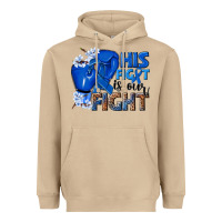 Mushroom his fight is our fight colon cancer blue ribbon Heavyweight Hoodie - NancyCooperArtShop
