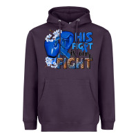 Plum his fight is our fight colon cancer blue ribbon Heavyweight Hoodie - NancyCooperArtShop