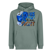 Sage his fight is our fight colon cancer blue ribbon Heavyweight Hoodie - NancyCooperArtShop