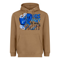 Toasted Coconut his fight is our fight colon cancer blue ribbon Heavyweight Hoodie - NancyCooperArtShop
