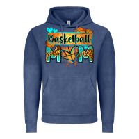 Vintage Denim basketball mom with leopard Vintage Hoodie - Zillion Design Studio