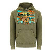 Vintage Olive basketball mom with leopard Vintage Hoodie - Zillion Design Studio