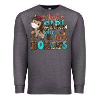 Charcoal Heather just a girl who loves horses Premium Sweatshirt - NancyCooperArtShop
