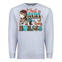 Heather Grey just a girl who loves horses Premium Sweatshirt - NancyCooperArtShop