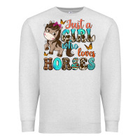 Oatmeal Heather just a girl who loves horses Premium Sweatshirt - NancyCooperArtShop