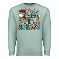 Seafoam just a girl who loves horses Premium Sweatshirt - NancyCooperArtShop
