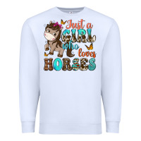 White just a girl who loves horses Premium Sweatshirt - NancyCooperArtShop