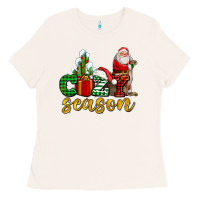 Bone cozy season with santa christmas tree cactus and gift Ladies Tee - AdoDesignShop