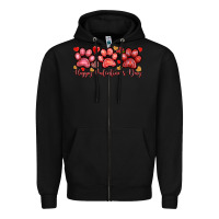 Black happy valentines day paws Zipper Hoodie - NancyCooperArtShop