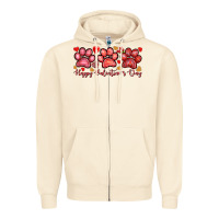 Sandshell happy valentines day paws Zipper Hoodie - NancyCooperArtShop
