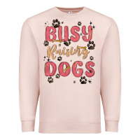 Pale Pink busy raising dogs Premium Sweatshirt - MaliasSmallBusiness