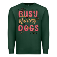 Sports Green busy raising dogs Premium Sweatshirt - MaliasSmallBusiness