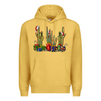 Antique Gold Christmas Cactus Premium Hoodie - LillyAllenDesigns