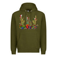 Army Green Christmas Cactus Premium Hoodie - LillyAllenDesigns